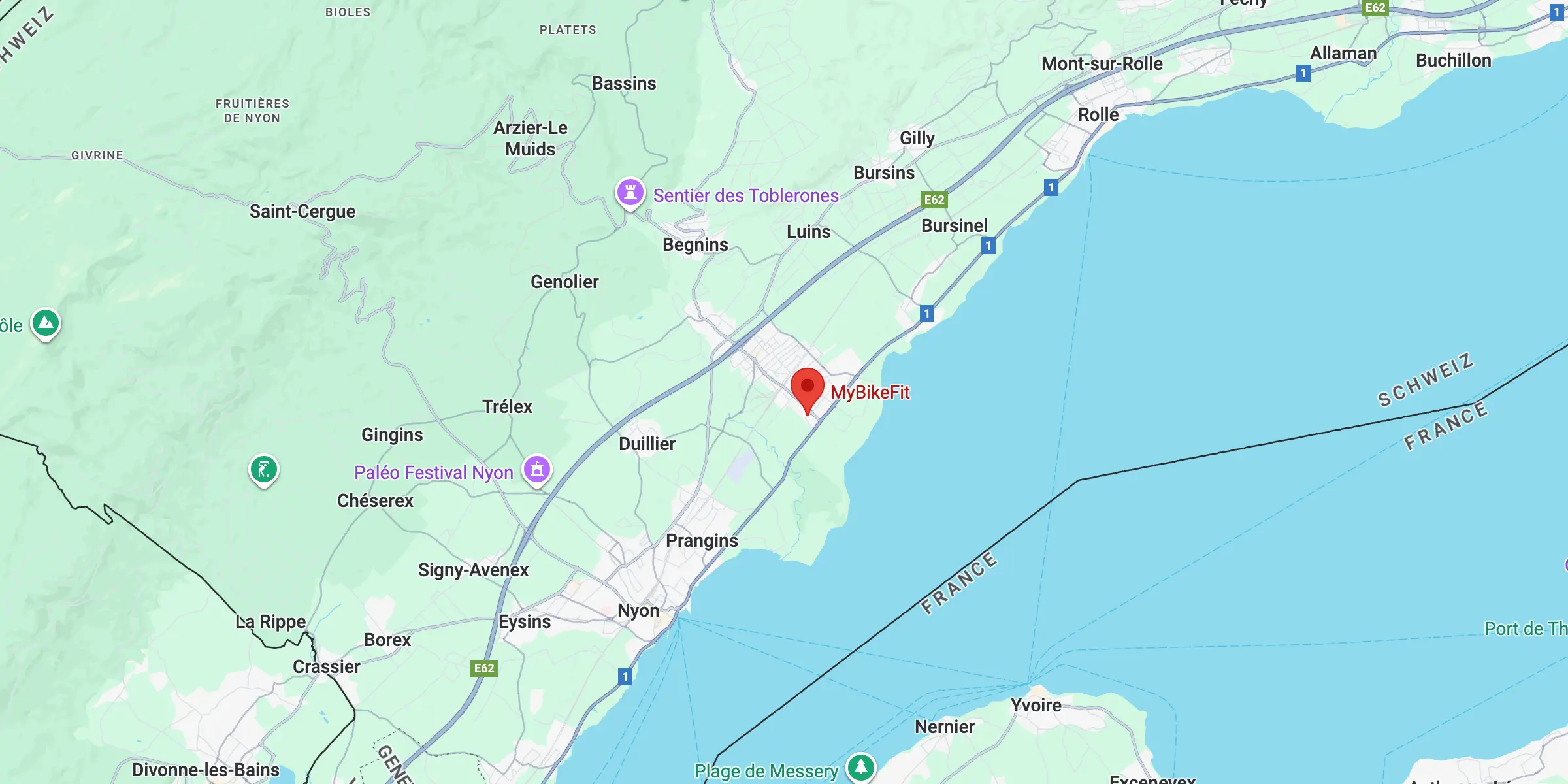 Une image de l'emplacement de MyBikeFit Gland sur Google Maps