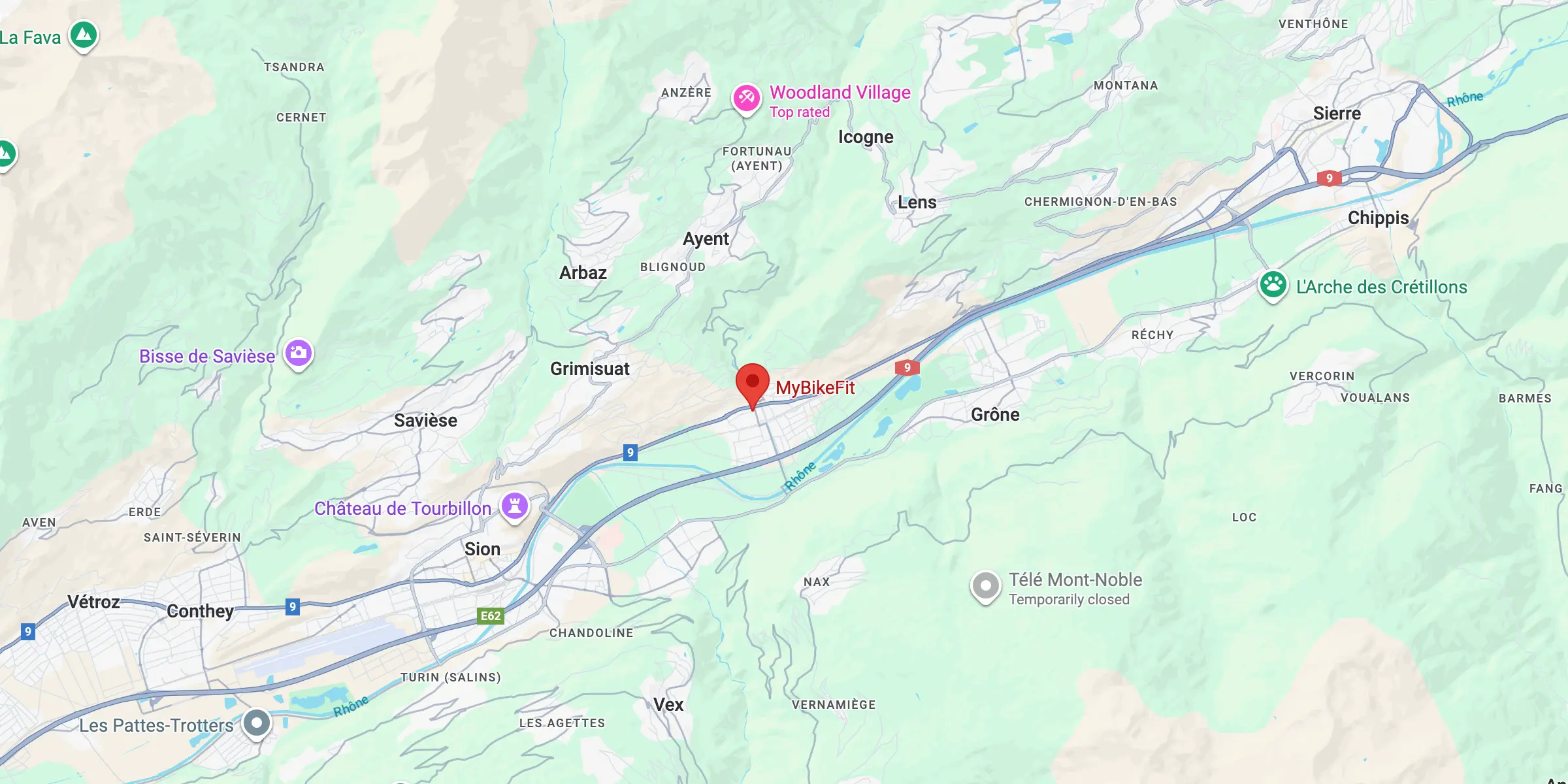 Une image de l'emplacement de MyBikeFit Valais sur Google Maps